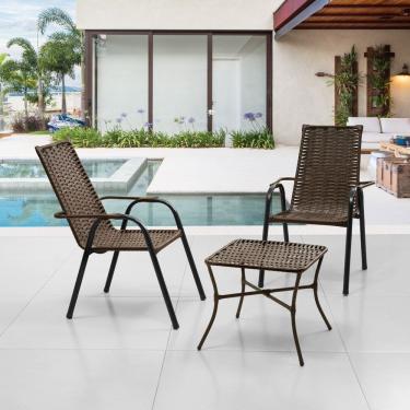 Imagem de Conjunto 2 Cadeiras Juncada e 1 Mesa De Centro Juncada - Rede Móveis