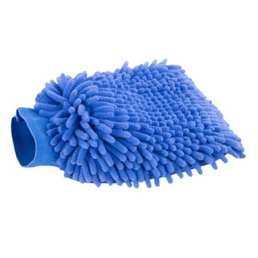 Imagem de Luva Dupla Face de Microfibra para Limpeza e Lavagem Automotiva Azul Rosa Chiclete ou Verde (Azul)