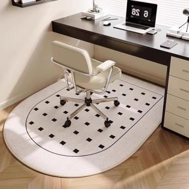 Imagem de Tapete de cadeira de escritório durável para pisos de madeira, protetor de carpete antiderrapante, tapete de área de fácil limpeza, design de pilha de laço para escritório doméstico e mesas de