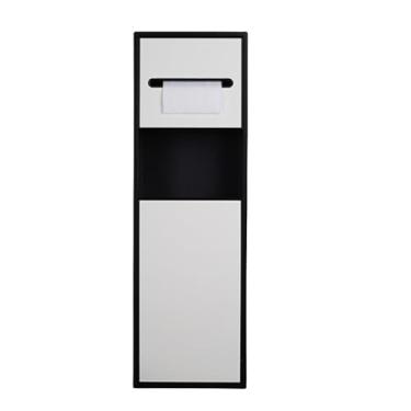 Imagem de Nicho de chuveiro embutido de aço inoxidável - Rack de armazenamento de banheiro à prova d'água para artigos de higiene pessoal, papel higiênico e lata de lixo - Design embutido para uso em cozinha e