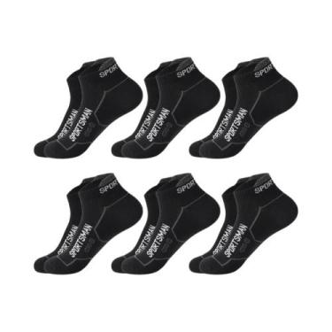 Imagem de Meias Esportivas Masculinas De Basquete E Corrida, 6 Pares, Curtas, Re
