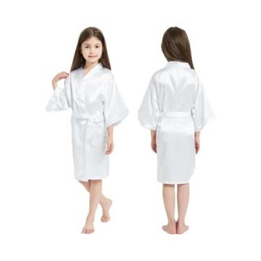 Imagem de Quimono De Seda Rosa Para Meninas, Robe De Banho Para Bebês E Crianças