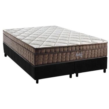 Imagem de Cama Box Queen: Colchão Ortopédico D28 - Ag65 Anjos Star + Base Crc Suede Black (158x198)
