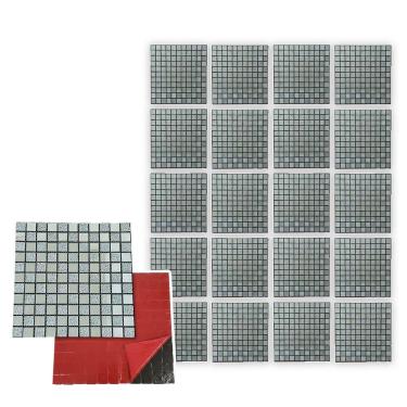 Imagem de Pastilha De Vidro Adesiva kit 20 Uni Parede Cozinha Box Sala Decorativa Facil Aplicacao Requintado Moderna Reforma