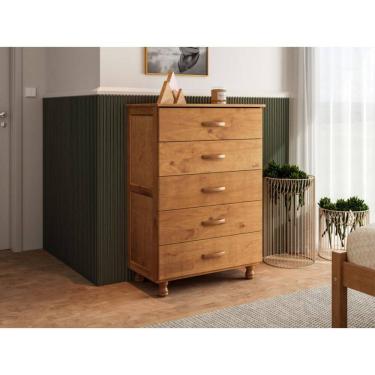 Imagem de Comoda 5 Gavetas Madeira Maciça Panama MPO