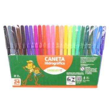 Imagem de Canetinha Hidrocor Leo&Leo Estojo com 24 Cores - LEONORA