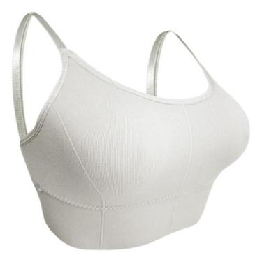 Imagem de Sutia Top Alça Fina C/ Bojo Removivel Feminino - Impllus, M, Branco