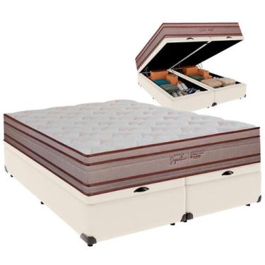 Imagem de Cama Baú King e Colchão Artemis Molas Ensacadas Colchobel Palha