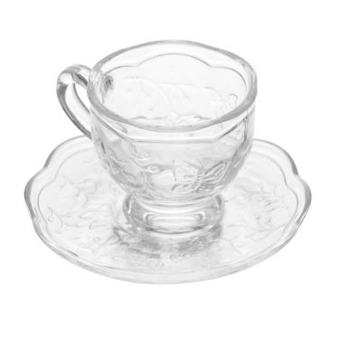 Imagem de Xícara de Café com Pires New Butterfly 80ml Cristal