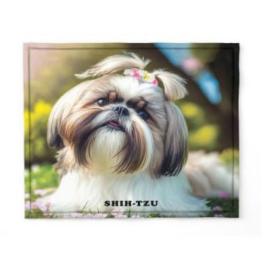 Imagem de Manta, Cobertor Fleece Estampado Para Pet, Shih-Tzu Mod 2 - fantasia b