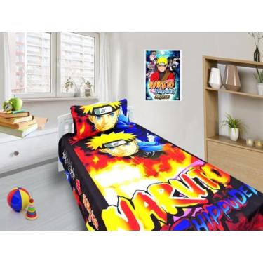 Imagem de Jogo De Lençol Cobre Leito E Fronha Naruto Anime Mangai 5 ls-nt5 - Fan