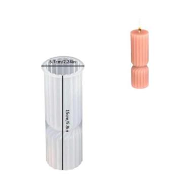 Imagem de Molde De Silicone Cilíndrico 3D Estilo Nórdico Para Velas Aromáticas, 