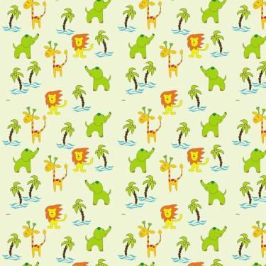 Imagem de Papel De Parede Elefante E Girafa Adesivo Decorativo Lavavel