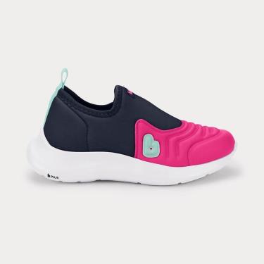 Imagem de Tênis Infantil Bibi Action Azul Marinho com Rosa-Feminino