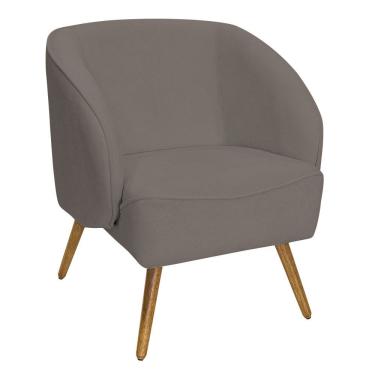 Imagem de Poltrona Para Sala De Estar Agnes Pés Palito Castanho Bouclé Marrom - Nexta Casa