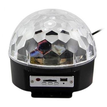 Imagem de Globo de Luz Giratório LED LED com Sensor de Som Bluetooth USB 9 Cores 30W Preto Aquilae