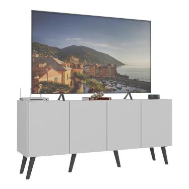 Imagem de Rack Retrô Para Tv Até 50 Polegadas Com Mp1071 Branco preto