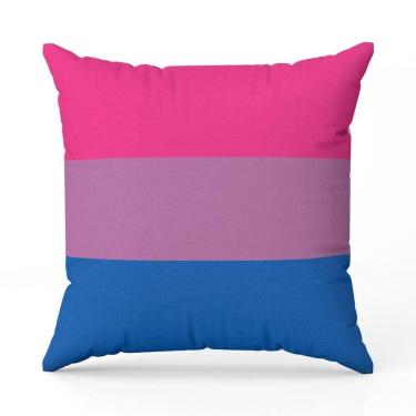 Imagem de Capa De Almofada Avulsa Estampada Bandeiras Lgbt Cores 45cm X 45cm Cor Bissexual