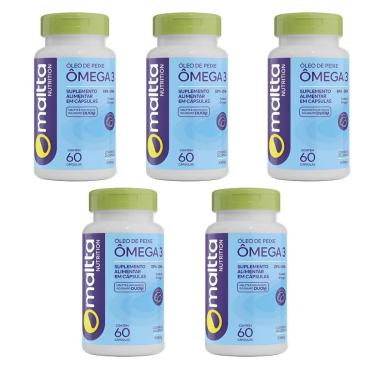 Imagem de Kit 5x Ômega 3 EPA-DHA 1000mg 5x60 cápsulas Maltta Nutrition-Unissex