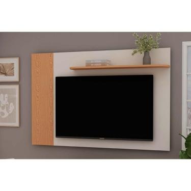 Imagem de Painel Home para TV Flórida Até 50" 120CM MDP com Prateleira Moderno Fosco Cinamomo-off White