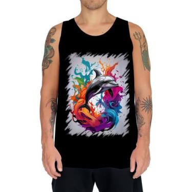 Imagem de Camiseta Regata Golfinho Inteligência Arte Pintura 9 - Kasubeck Store®