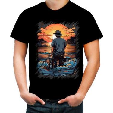 Imagem de Camiseta Colorida Pesca Esportiva Pôr do Sol Peixes 11 - Kasubeck Stor