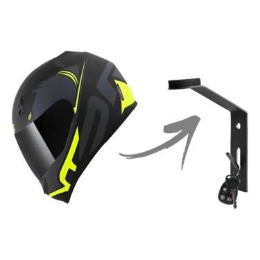 Imagem de Suporte De Capacete Moto Para Parede Porta Chaves Reforçado - Congratu