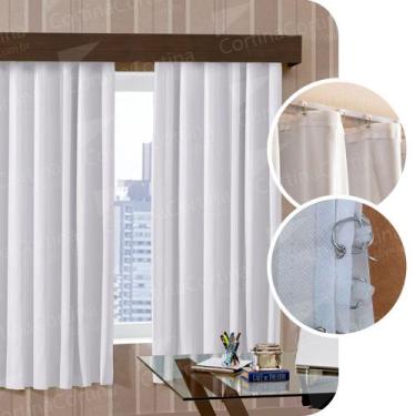 Imagem de Cortina Blackout Corta Luz Plástico PVC Trilho 2,80x2,80m Branco Cinza