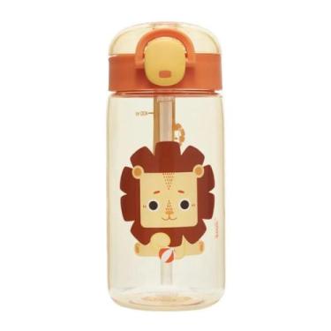 Imagem de Copo Infantil Com Canudo 400ml Antivazamento Livre De BPA Leão - kouii