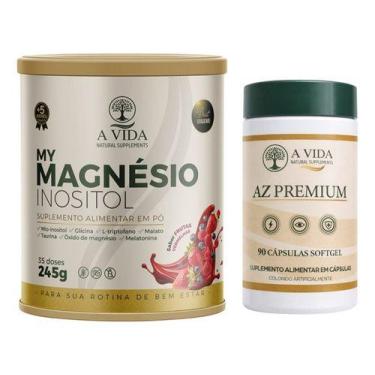 Imagem de My Magnesio Inositol 245g + Polivitaminico Az Premium Frutas Vemelhas 