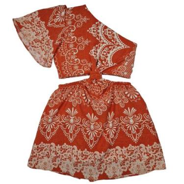Imagem de Macaquinho Infantil Menina Verão Short Saia Cropped - 2L Kids, Terraco