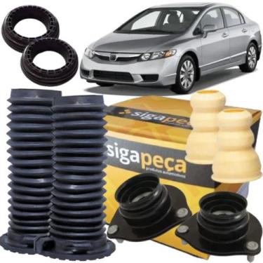 Imagem de Par Kit Coxim + Batentes + Coifa Honda New Civic 2007 A 2016 - SIGA PE