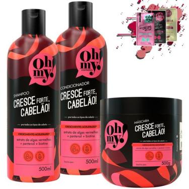 Imagem de Kit Oh My! Cresce Forte, Cabelão! 500ml 3 Itens - Oh My Cosmetics