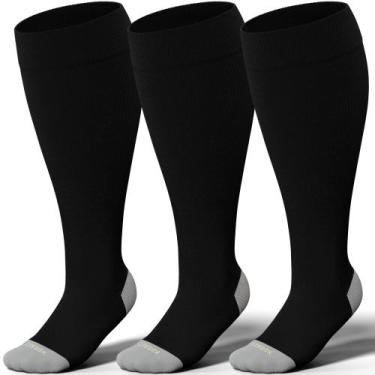Imagem de Meias de compressão LEVSOX Wide Calf 15-20 mmHg para mulheres e homens