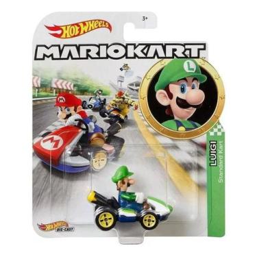 Imagem de Hot Wheels Carrinho Mario Kart 1:64 Metal Mattel - GBG25, Luigi starda