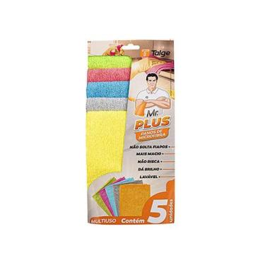 Imagem de Kit 5 Panos de Microfibra Mr Plus 30x38 Talge - Mr Plus Talge