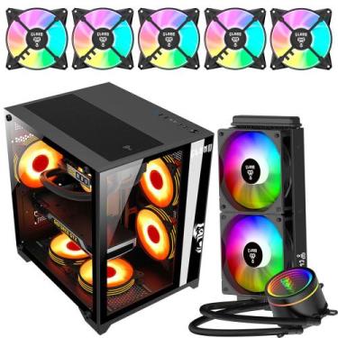 Imagem de Gabinete grodd night + 5 fan rgb night + 1 watercooler cryos night - c