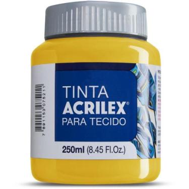 Imagem de Tinta para Tecido Fosca Acrilex 250ML Amarelo Ouro - Pacote com 3 Unid