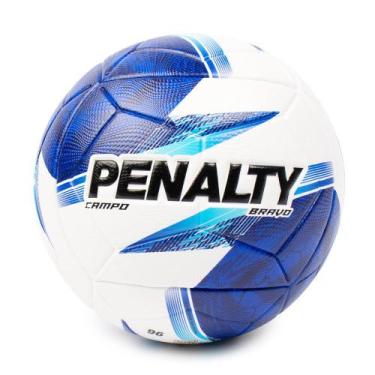 Imagem de Bola Futebol Campo Penalty Bravo Xxvi Termofixo Branco/Azul, Branco, A