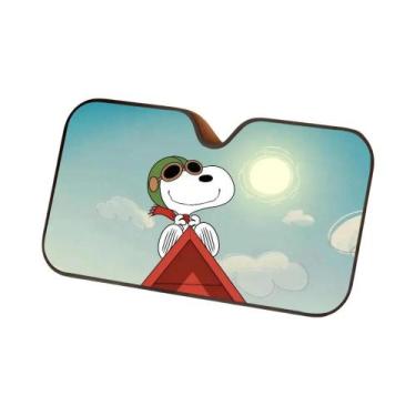 Imagem de Protetor Solar Para Para-brisa De Carro Snoopy Cartoon Com Proteção UV