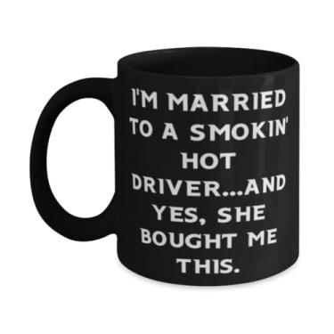 Imagem de Presentes para marido para marido, I'm Married to a Smokin' Hot Driver. And Yes, She Bought Me This, Epic Husband 325 ml, caneca de 443 ml, copo da esposa