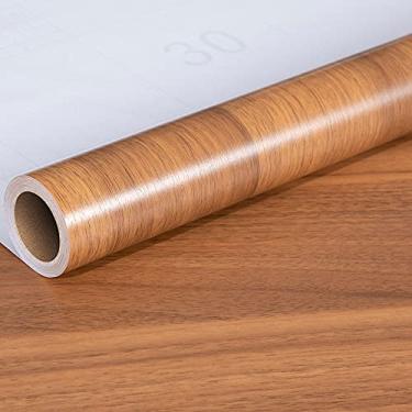 Imagem de WSWJDW Papel de parede de madeira à prova d'água adesivos de parede autoadesivos para portas de gabinete Adesivo decorativo para móveis modernos de mesa, 10,60 cm X 1 m (engrossar)