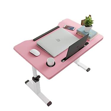 Imagem de LIUHD Mesa de cama ajustável para laptop, bandeja dobrável para café da manhã, mesa portátil para cama, sofá, casa, escritório, rosa