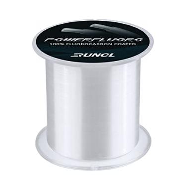 Imagem de Linha de pesca PowerFluoro 1000/500/300Yds, linha de pesca revestida com fluorocarbono, linha de pesca líder de pesca – praticamente invisível, afunda mais rápido, sensibilidade extra, resistência à abrasão, 5-32LB, Clear, 12LB(5.4kgs)/0.28mm/300Yds