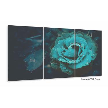 Imagem de Quadros Decorativos Rosa Tiffany Botanico Sala 120x60 3 peça