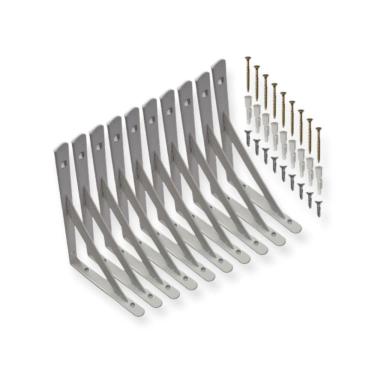 Imagem de 10 X Mão Francesa Ferro 15 Cm Suporte Prateleira Branca