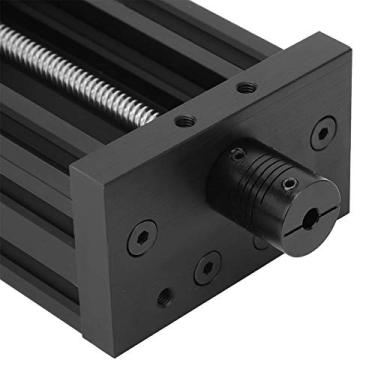 Imagem de Yunir Atuador linear para palco, mesa linear deslizante de parafuso liga de alumínio 3D máquina de gravação, chumbo 2 mm, mesa deslizante linear CNC (preta, 250 mm)