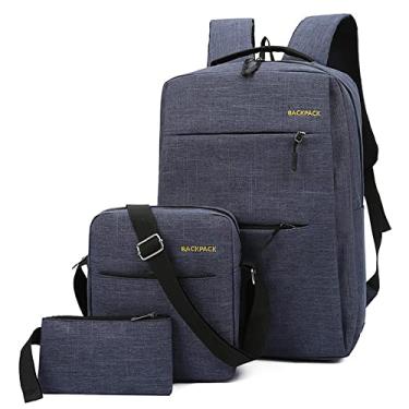 Imagem de Qudai Mochila de 3 peças Conjunto Combo Mochila para Laptop Resistente à Água Bolsa de Viagem de Negócios com Porta de Carregamento USB Mochila para Computador Escola Escola Viagem Casual Caminhada Mo