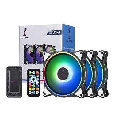 Imagem de Air Cooler Gaming Cooller Fan Kit Ventoinhas para Gabinete rgb fan 120mm 3-in-1 Pack