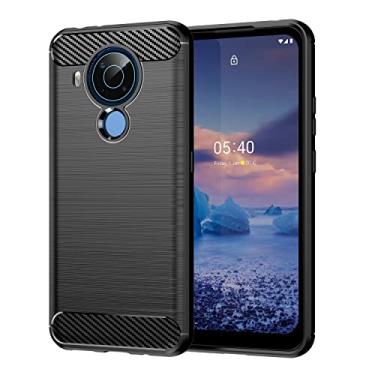 Imagem de HONGYAN Capa de telefone Para Nokia 5.4 Textura escovada TPU TPU Caixa de telefone Capa protetora
